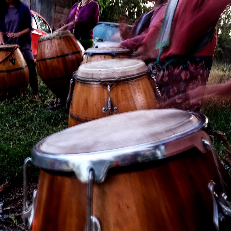 An image of a traditional Candombe drum