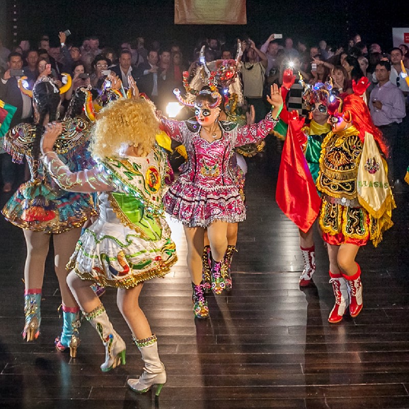  People dancing and celebrating in costume